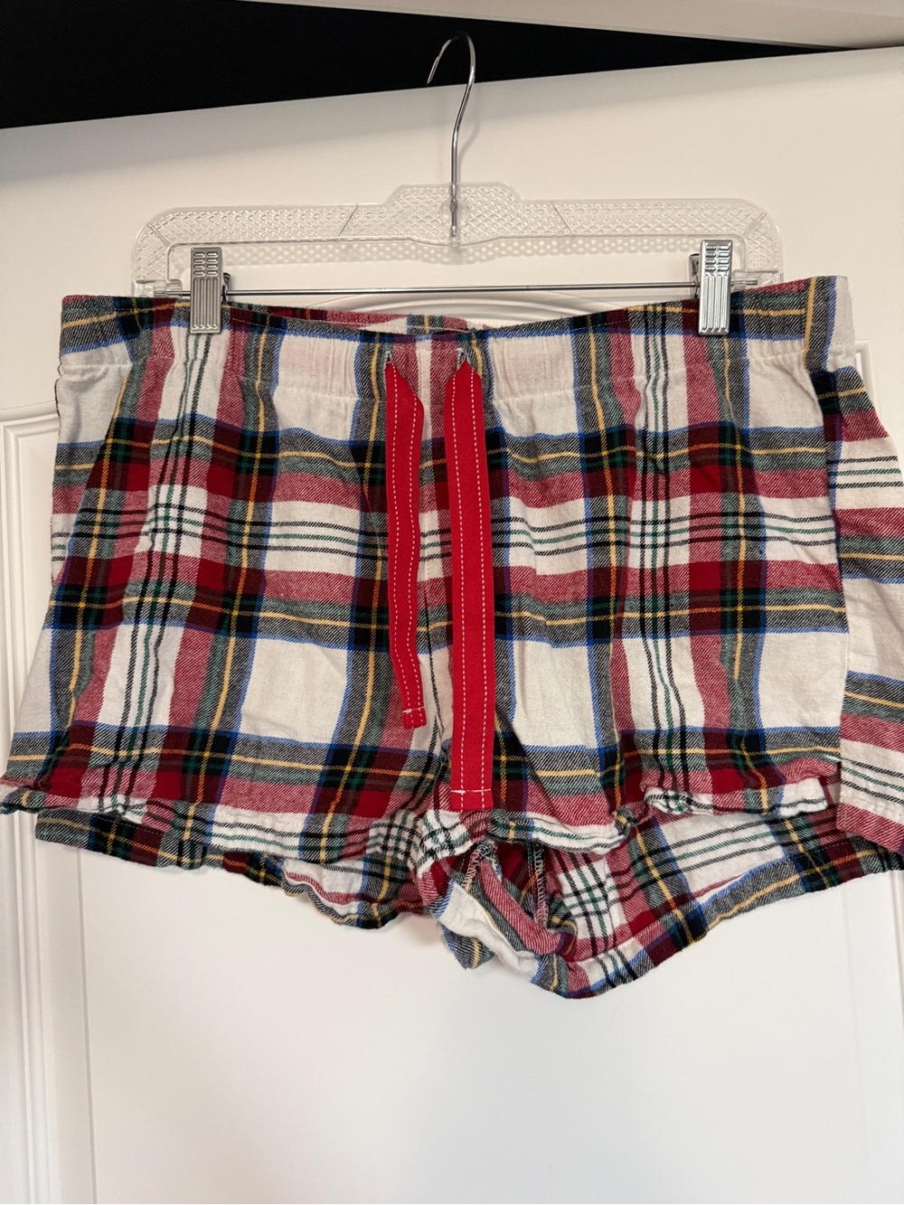 Old Navy Holiday Plaid Flannel Lounge Shorts - Red, White, Blue